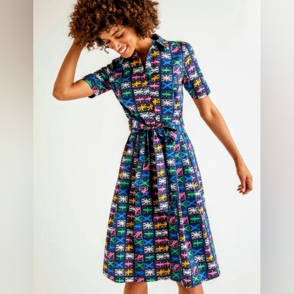 Boden Anastasia Union Jack Flag Shirt Dress